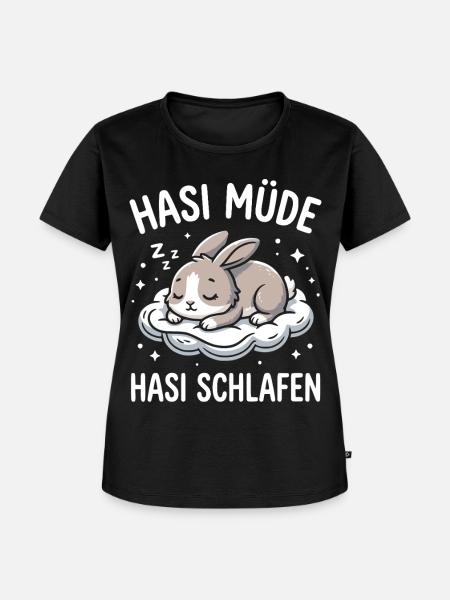 Hasi müde Hasi schlafen - Frauen Premium Bio T-Shirt - Schwarz