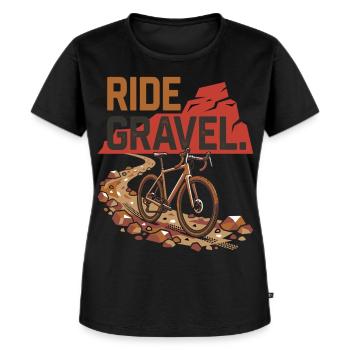 Vélo de gravier Aventure tout-terrain - T-shirt Premium bio Femme - noir - Devant - Selfina (174cm)