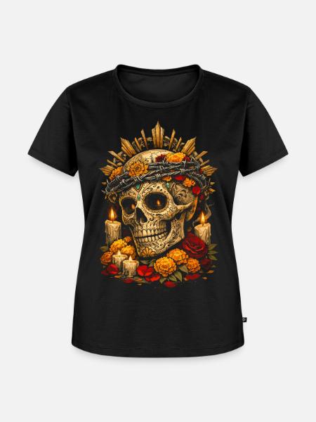 Dia De Los Muertos - Frauen Premium Bio T-Shirt - Schwarz