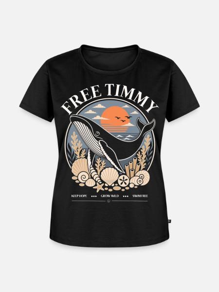 Buckelwal Timmy Hope Statement Merch - Frauen Premium Bio T-Shirt - Schwarz