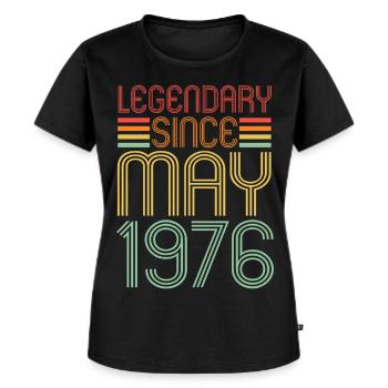 Legendary since May 1976, birthday - Women's Premium Organic T-shirt - black - Front - Selfina (174cm)
