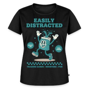 Leicht ablenkbare Sammelkarten-Booster-Spaßpaket - Frauen Premium Bio T-Shirt - Schwarz - Vorne - Selfina (174cm)