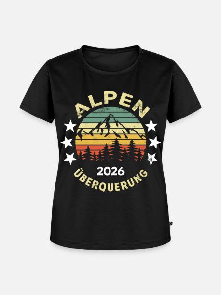 Alpen Überquerung 2026, Alpenüberquerung - Frauen Premium Bio T-Shirt - Schwarz
