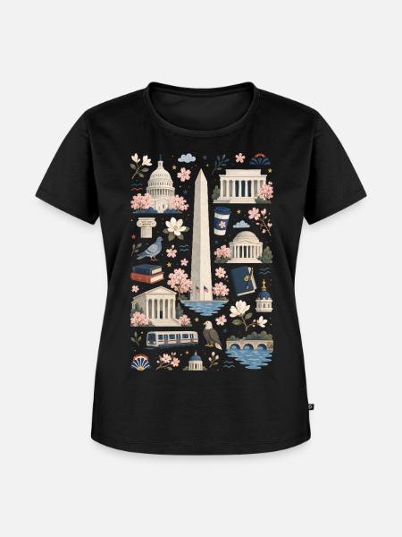 Washington D.C. | Monumente & Kirschblüten - Frauen Premium Bio T-Shirt - Schwarz