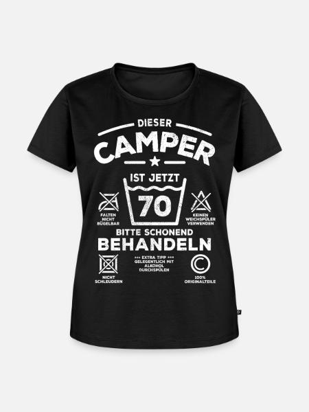 Camper | 70 Jahre - Schonend behandeln - Frauen Premium Bio T-Shirt - Schwarz