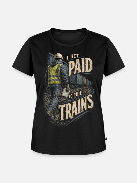 Zugschaffner Zugführer Lokführer Schaffner - Frauen Premium Bio T-Shirt - Schwarz