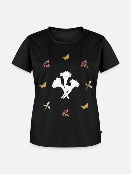 Pilze & Schmetterling - Dark Botanical - Frauen Premium Bio T-Shirt - Schwarz