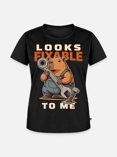 Capybara Schrauber - Frauen Premium Bio T-Shirt - Schwarz