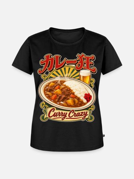 Curry Crazy - Frauen Premium Bio T-Shirt - Schwarz