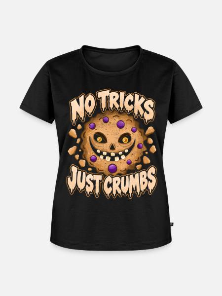 Halloween-Keks – Keine Tricks, nur Krümel - Frauen Premium Bio T-Shirt - Schwarz