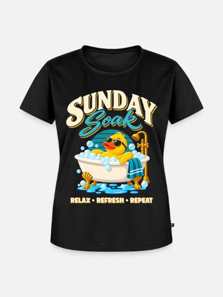 Sunday Soak Badeente – Relax Refresh Repeat - Frauen Premium Bio T-Shirt - Schwarz