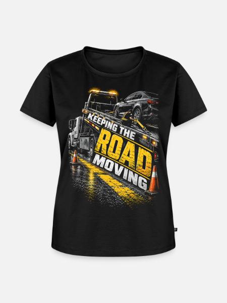 Abschleppfahrer Keeping The Road Moving - Frauen Premium Bio T-Shirt - Schwarz