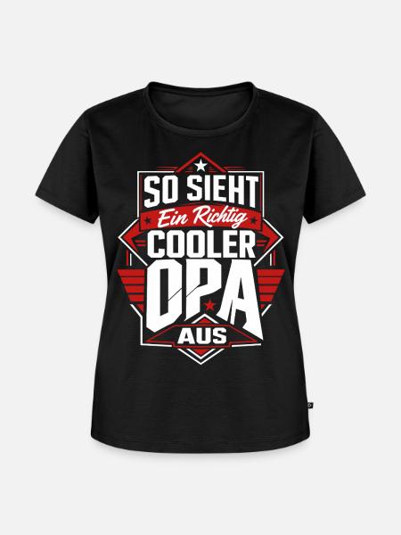 So sieht ein cooler Opa aus - Frauen Premium Bio T-Shirt - Schwarz