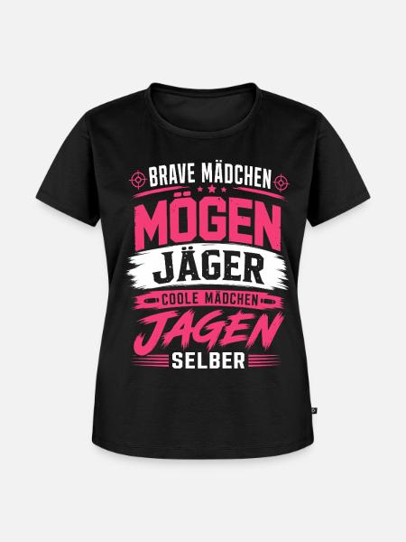 Coole Mädchen jagen selber - Frauen Premium Bio T-Shirt - Schwarz