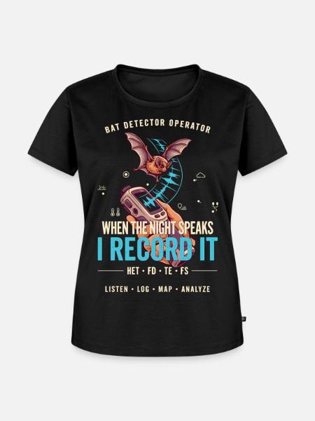 Nachtstimmen Fledermaus Aufnahme - Frauen Premium Bio T-Shirt - Schwarz