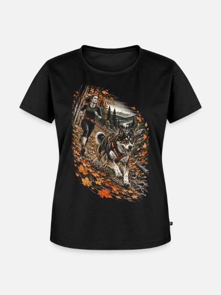Canicross Hundesport Hundelauf - Frauen Premium Bio T-Shirt - Schwarz