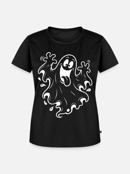 Halloween Geist - Frauen Premium Bio T-Shirt - Schwarz
