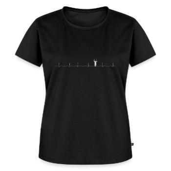 Skoliose Herzschlag - Frauen Premium Bio T-Shirt - Schwarz - Vorne - Selfina (174cm)