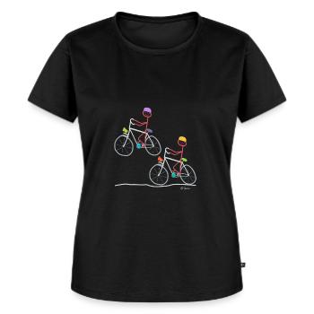 Strichfrau Fahrrad Ausflug, Spaß lustig Sport - Frauen Premium Bio T-Shirt - Schwarz - Vorne - Selfina (174cm)