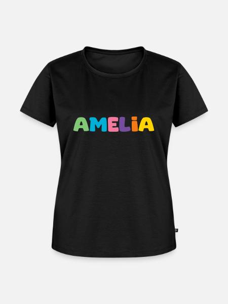 Name - Amelia - Frauen Premium Bio T-Shirt - Schwarz