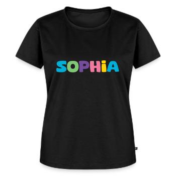 Name - Sophia - Women's Premium Organic T-shirt - black - Front - Selfina (174cm)