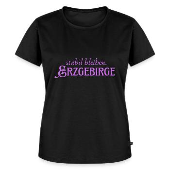 Stabil bleiben Erzgebirge - Frauen Premium Bio T-Shirt - Schwarz - Vorne - Selfina (174cm)