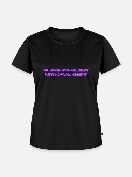 Geile Brüste - schau weg!!! - Frauen Premium Bio T-Shirt - Schwarz