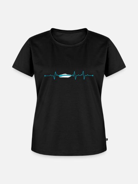 Bootfahren Herzschlag Boot - Frauen Premium Bio T-Shirt - Schwarz