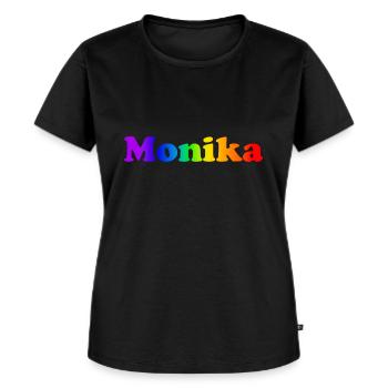 Monika - Frauen Premium Bio T-Shirt - Schwarz - Vorne - Selfina (174cm)