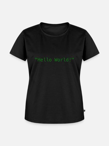"Hello World !" - Frauen Premium Bio T-Shirt - Schwarz