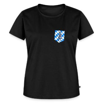 Drapeau bavarois Chat Cadeau - T-shirt Premium bio Femme - noir - Devant - Selfina (174cm)