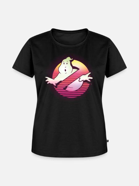 Ghostbusters Retro Neon Logo - Frauen Premium Bio T-Shirt - Schwarz