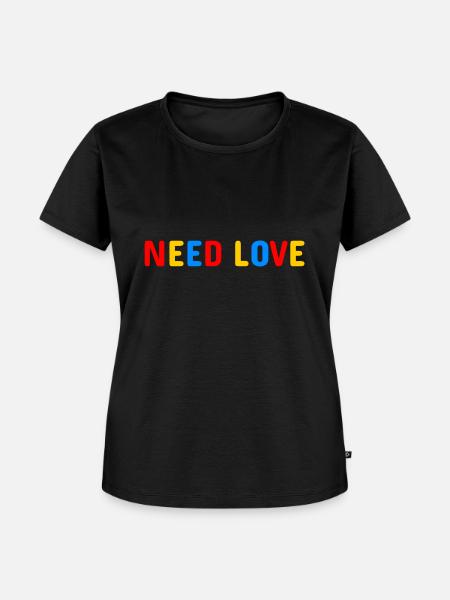 Need Love - Frauen Premium Bio T-Shirt - Schwarz