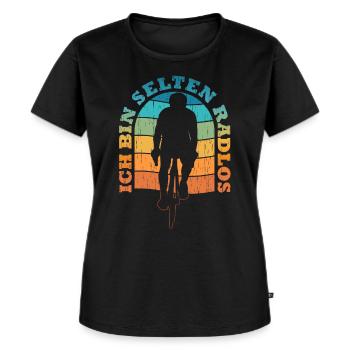 Fahrrad Ich Bin Selten Radlos Geschenkidee - Frauen Premium Bio T-Shirt - Schwarz - Vorne - Selfina (174cm)