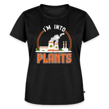 Je suis dans les centrales - Génie nucléaire - T-shirt Premium bio Femme - noir - Devant - Selfina (174cm)