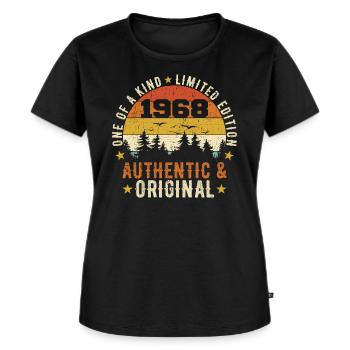 Original 1968 Geburtstagsgeschenk 1968 authentisch - Frauen Premium Bio T-Shirt - Schwarz - Vorne - Selfina (174cm)