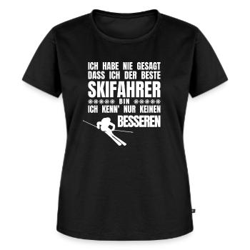Der Beste Skifahrer - witziger Spruch Ski - Frauen Premium Bio T-Shirt - Schwarz - Vorne - Selfina (174cm)