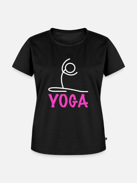 Yoga Figur - Frauen Premium Bio T-Shirt - Schwarz