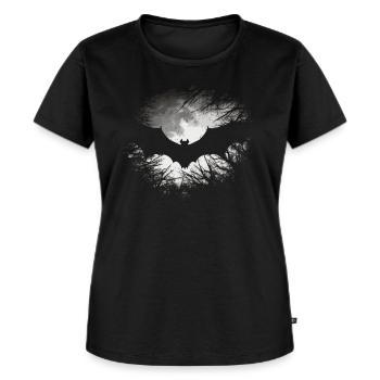 Fledermaus - Frauen Premium Bio T-Shirt - Schwarz - Vorne - Selfina (174cm)