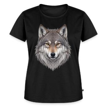 Tête de loup - T-shirt Premium bio Femme - noir - Devant - Selfina (174cm)