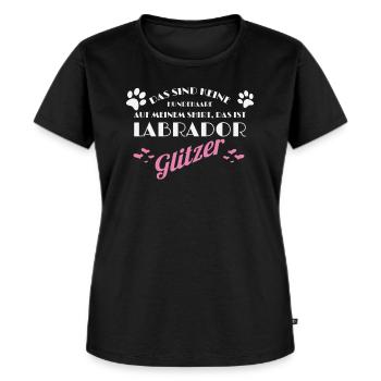Labrador Hundehaare Glitzer Hunde Geschenk Idee - Frauen Premium Bio T-Shirt - Schwarz - Vorne - Selfina (174cm)