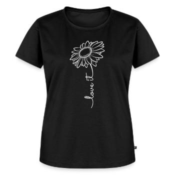Gänseblume Liebe Es Natur Blumen Sommer Geschenk - Frauen Premium Bio T-Shirt - Schwarz - Vorne - Selfina (174cm)