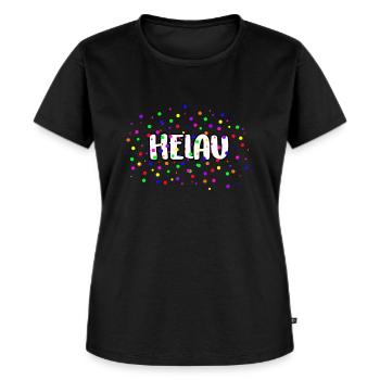 HELAU KONFETTI FASTNACHT FASCHING ROSENMONTAG FUN - Frauen Premium Bio T-Shirt - Schwarz - Vorne - Selfina (174cm)