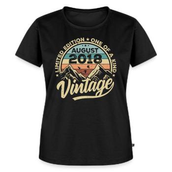 Geburtstag August 2018 Geburtstagsgeschenk August - Frauen Premium Bio T-Shirt - Schwarz - Vorne - Selfina (174cm)