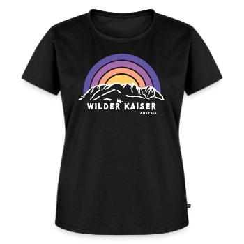 Wilder Kaiser Tirol Kitzbühel Österreich Wandern - Frauen Premium Bio T-Shirt - Schwarz - Vorne - Selfina (174cm)