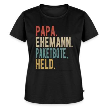 Paketbote Papa Ehemann Held - Frauen Premium Bio T-Shirt - Schwarz - Vorne - Selfina (174cm)