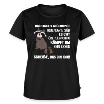 Nachtaktiv Augenringe irgendwie süß das bin ich! - Frauen Premium Bio T-Shirt - Schwarz - Vorne - Selfina (174cm)