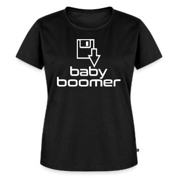 Disquette Baby Boomer - T-shirt Premium bio Femme - noir - Devant - Selfina (174cm)