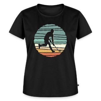 Floorball Floorballer Salibandy Vintage Unihockey - Women's Premium Organic T-shirt - black - Front - Selfina (174cm)
