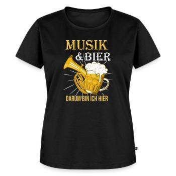 Musik Bier Blasmusik Musiker Tenorhorn - Frauen Premium Bio T-Shirt - Schwarz - Vorne - Selfina (174cm)